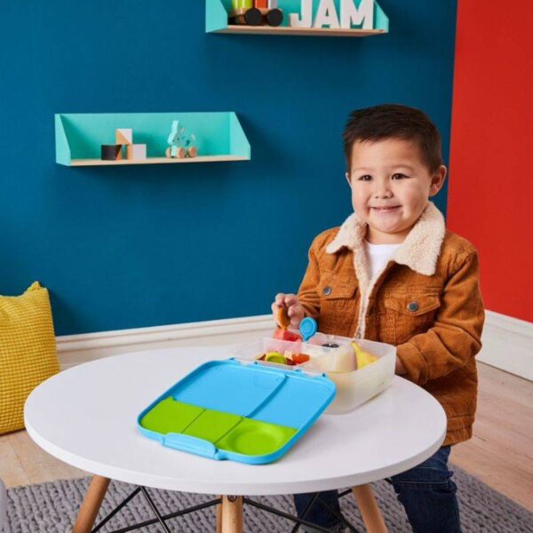 B.box Lunchbox dla dzieci do szkoły z grawerem - szczelna śniadaniówka z przegródkami i wkładem chłodzącym Indigo Rose - obrazek 14