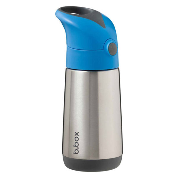 B.box butelka termiczna - bidon dla dzieci ze słomką 350 ml Blue Slate z grawerem