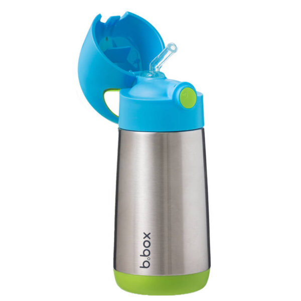 B.box butelka termiczna - bidon dla dzieci ze słomką 350 ml Ocean Breeze z grawerem - obrazek 2